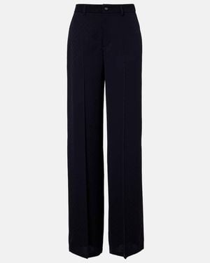 Gucci Gg Mid-Rise Wide-Leg Trousers - Blue