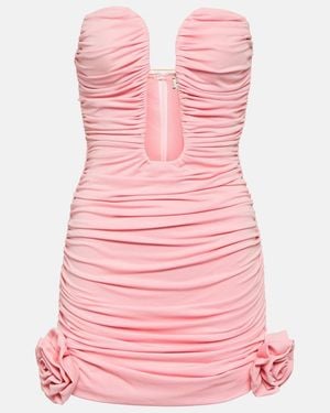 Magda Butrym Floral-Applique Ruched Minidress - Pink