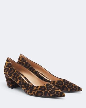 Gianvito Rossi Aylin Leopard-Print Suede Court Shoes - Brown