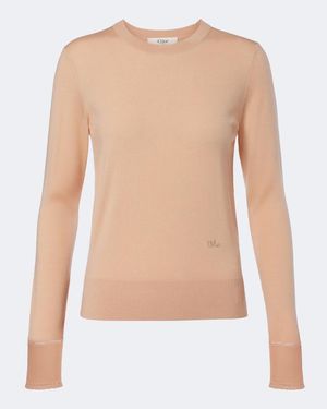 Chloé Pullover Aus Wolle - Natur