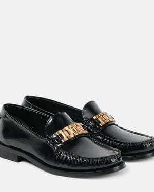 Victoria Beckham Chain Leather Loafers - Black