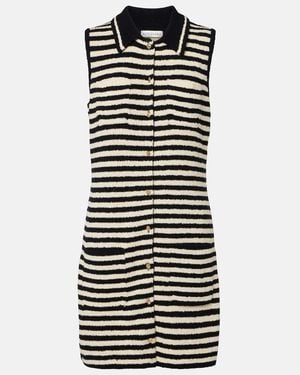 Altuzarra Mamie Striped Cotton-Blend Polo Dress - Black