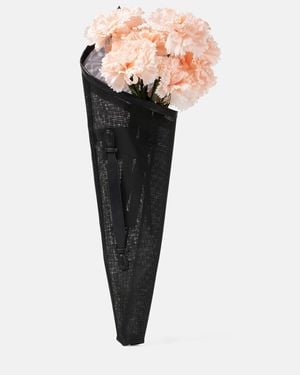 Simone Rocha Stuffed Carnation Bouquet Xl Clutch - Black