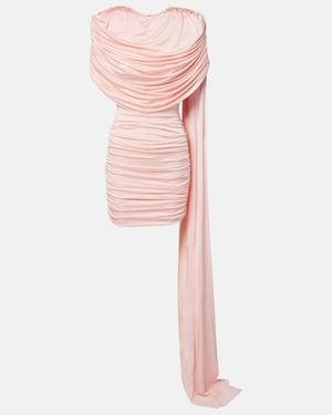 The New Arrivals Ilkyaz Ozel Khara Draped Gathered Minidress - Pink