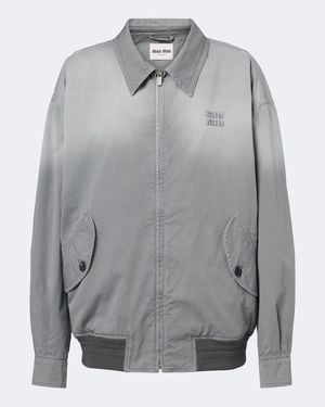 Miu Miu Cotton Twill Blouson Jacket - Grey