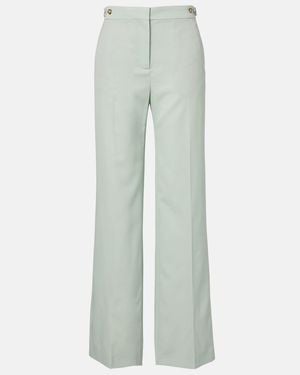 Stella McCartney Wool Straight Trousers - Green