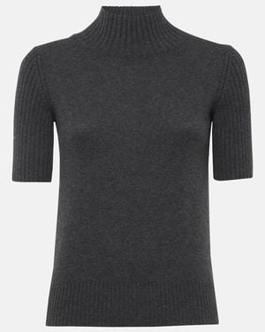 KHAITE Cecil High-Neck Cashmere Top - Black