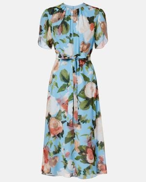 Erdem Floral Silk Voile Midi Dress - Blue