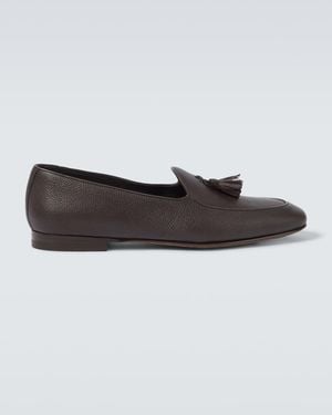 Manolo Blahnik Lennox Leather Loafers - Brown