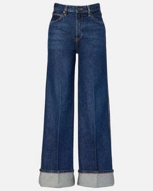 FRAME Jeans Anchos The Cuffed Wide De Tiro Alto - Azul