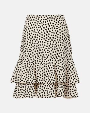 Chloé Polka-Dot Tiered Silk Miniskirt - Black