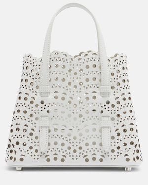 Alaïa Mina 20 Vienne Leather Top-Handle Bag - White