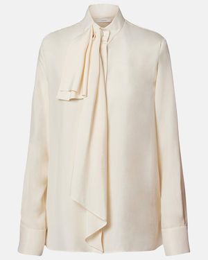 Givenchy Bow-Detail Silk Blouse - Natural