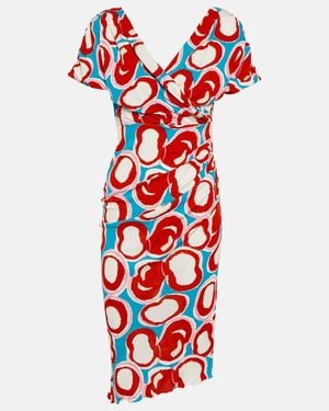 Diane von Furstenberg Havana Wrap-effect Printed Jersey Dress - Red