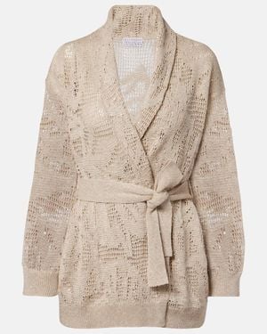 Brunello Cucinelli Wickel-Cardigan Aus Leinen Und Baumwolle - Natur
