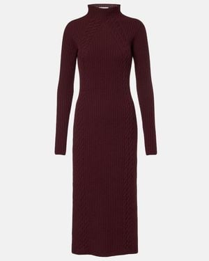 Max Mara Zelanda Wool And Cashmere Midi Dress - Purple