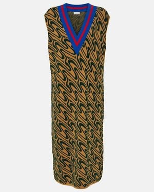 Dries Van Noten Intarsia Midi Dress - Green