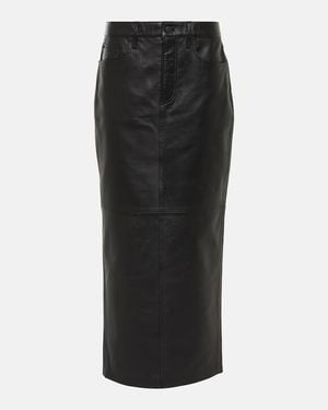 Wardrobe NYC Back-Slit Leather Maxi Skirt - Black