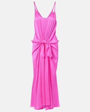 JW Anderson Gathered Silk Maxi Dress - Pink