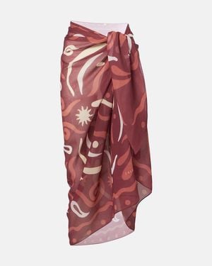 Cala De La Cruz Luana Printed Beach Cover-Up - Red