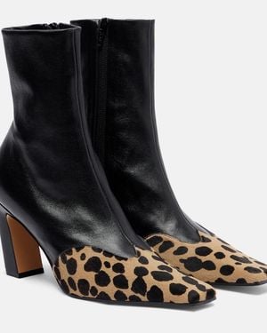 KHAITE Nevada 85 Leather Ankle Boots - Black