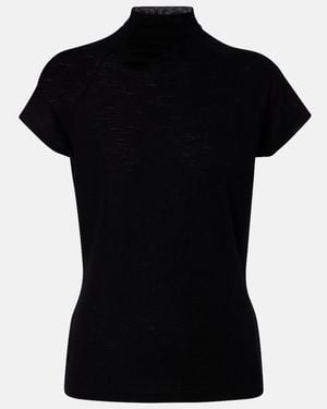 Vince Wool Jersey Top - Black
