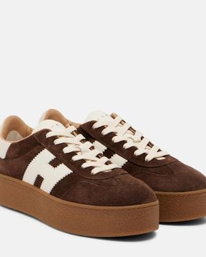 Hogan Cool Suede Platform Sneakers - Brown