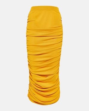 Altuzarra Chukwu Ruched Jersey Midi Skirt - Yellow