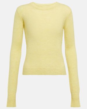 Isabel Marant Pull Ania En Alpaga Melange - Jaune