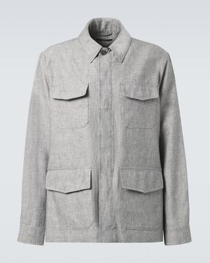 dunhill Linen Field Jacket - Grey