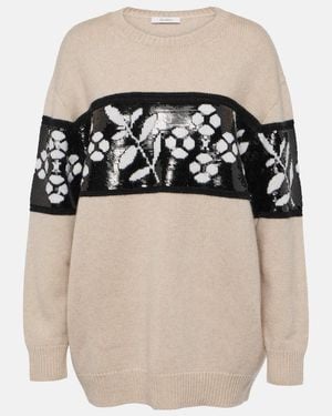 Max Mara Jacquard Wool And Cashmere Jumper - Natural