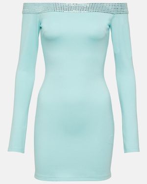 David Koma Crystal-Embellished Minidress - Blue