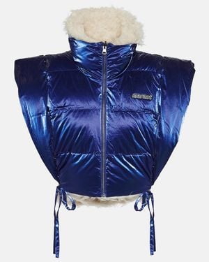 Isabel Marant Cody Metallic-Effect Puffer Vest - Blue