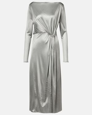 Tory Burch Gathered Jersey Midi Dress - Grey