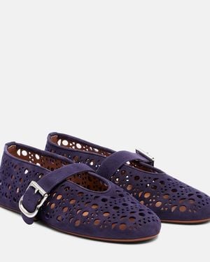 Alaïa Vienne Suede Ballet Flats - Purple