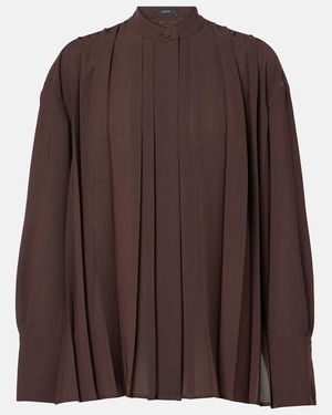 JOSEPH Malte Plisse Blouse - Brown