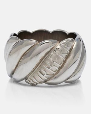 Burberry Anillo Con Logo - Gris