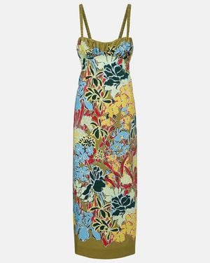 ALÉMAIS Solstice Floral Cotton Midi Dress - Green
