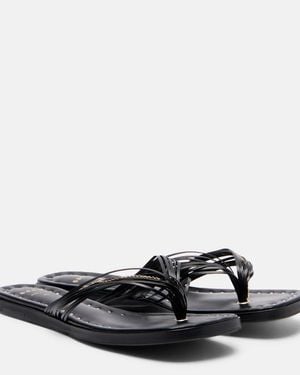 Sacai Leather Thong Sandals - Black