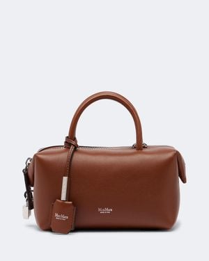 Max Mara Bowling Bag Small Aus Leder - Braun