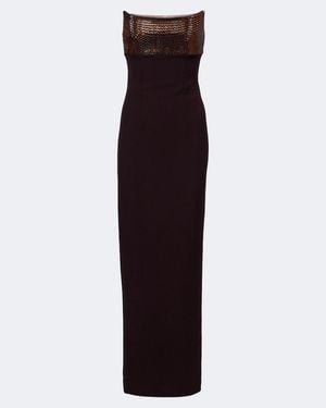 Roland Mouret Embellished Panelled Corset Gown - Purple