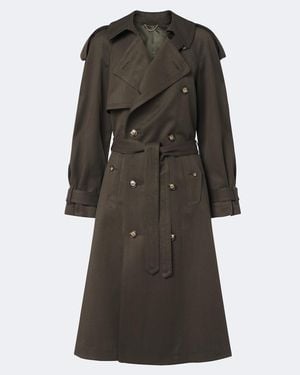 Victoria Beckham Esmee Virgin Wool Trench Coat - Gray