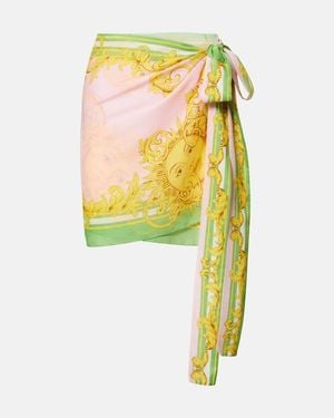 Versace Pareo Aus Baumwolle Und Seiden-Voile - Gelb