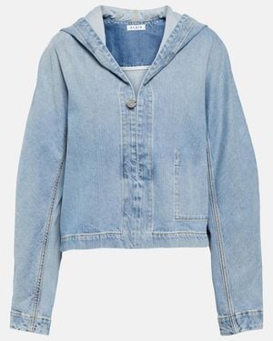 Alaïa Cropped Denim Jacket - Blue