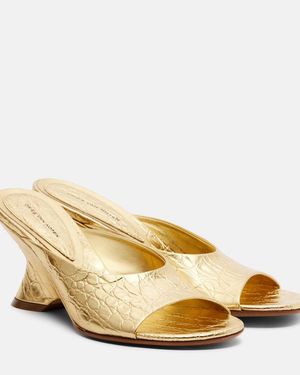 Dries Van Noten Metallic Leather Sandals