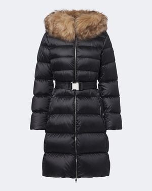 Moncler Abrigo De Plumas Leersies Con Borrego - Negro