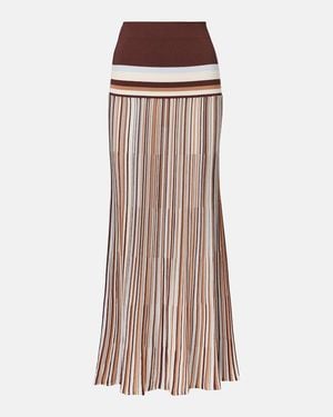 Faithfull the Brand Citara Striped Cotton-Blend Maxi Skirt - Brown