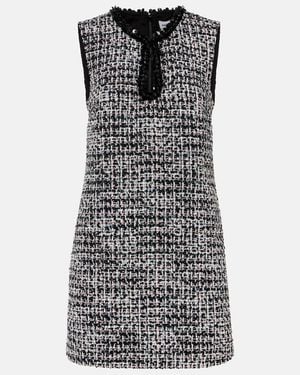 Self-Portrait Embellished Boucle Minidress - Black