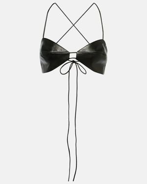The Sei Leather Bra - Black