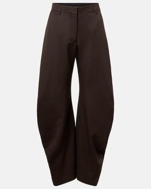 Acne Studios Pantalones Anchos Patty De Lana - Marrón